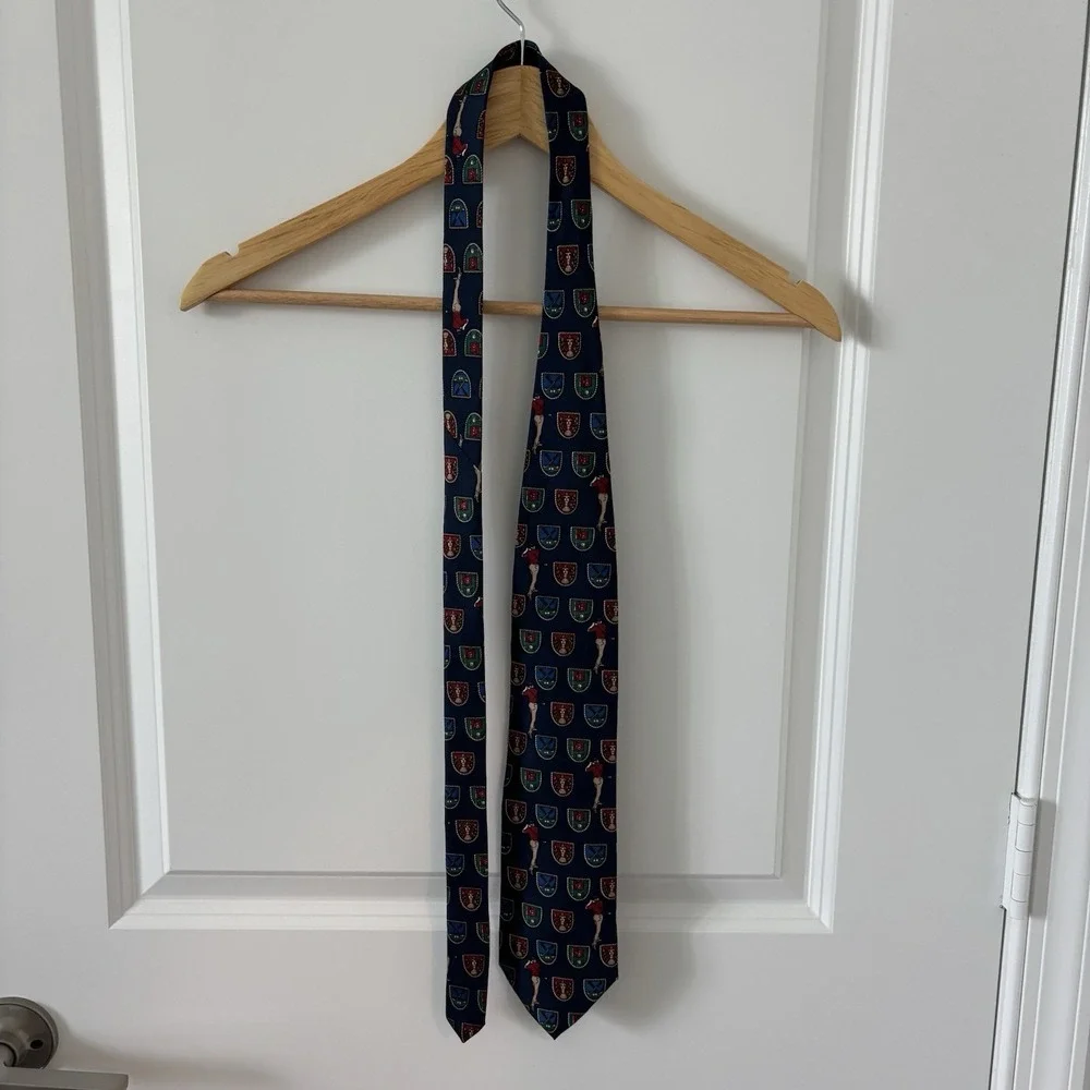Vtg HATHAWAY Golf Tie 100% Silk Made in USA